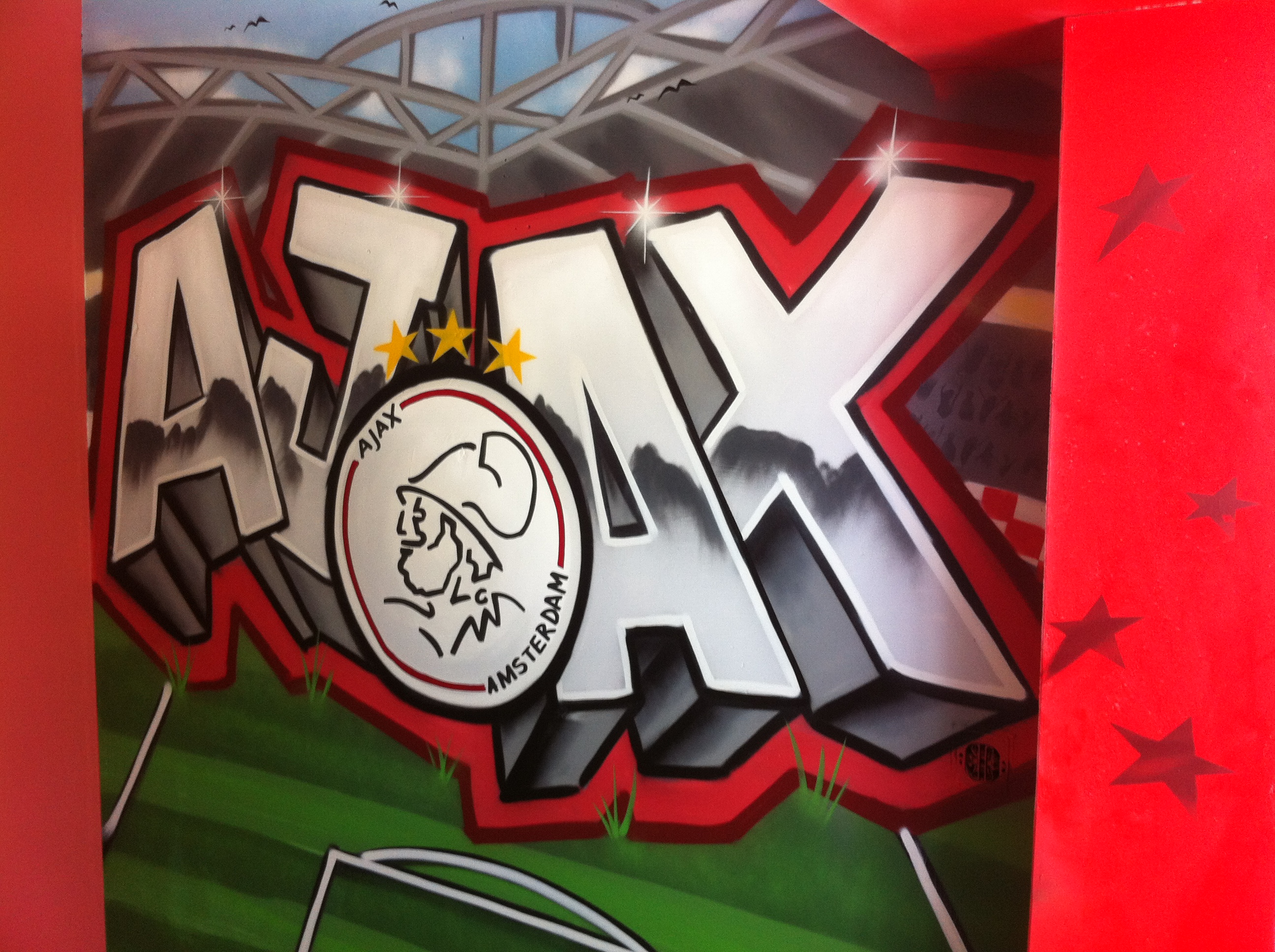Doordeweekse dagen tekort inrichting Ajax graffiti - Kinderkamer GraffitiKinderkamer Graffiti